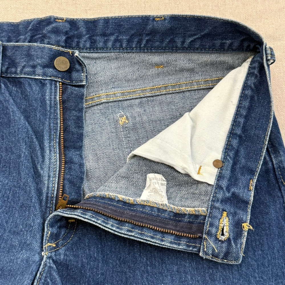 Vintage Lee Riders 200-0147 Mens Blue Straight Leg Denim Jeans 36x32 Made in USA